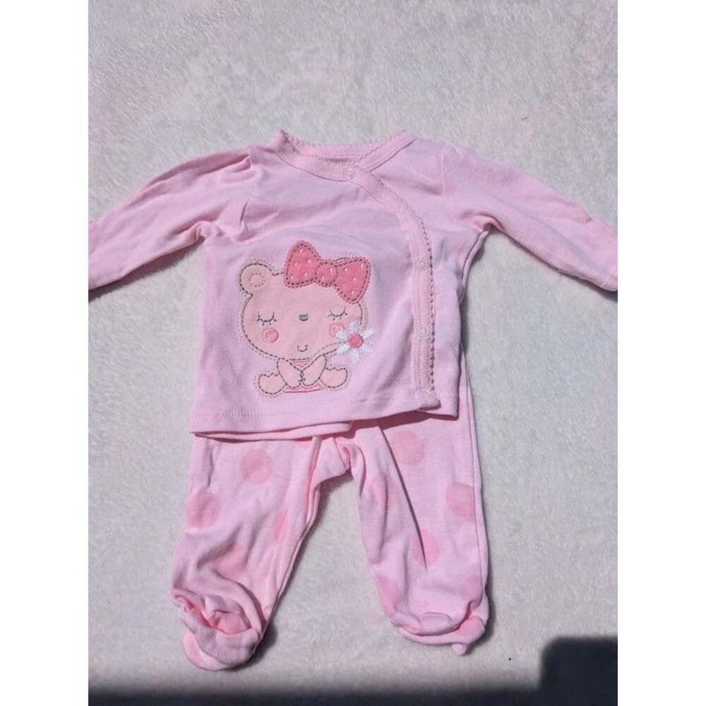 Gerber Pink Bear 2-Piece Outfit – Preemie